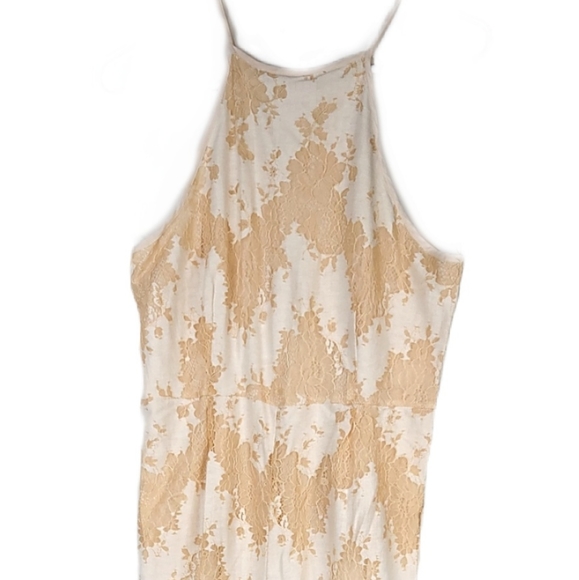 Entro linen and floral lace halter jumpsuit medium - Picture 8 of 11